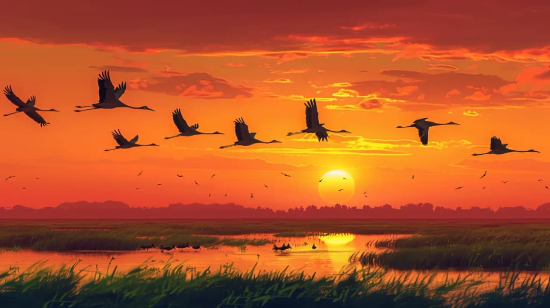 Żurawie - dokąd wędrują te ptaki na zimę i kiedy wracają?